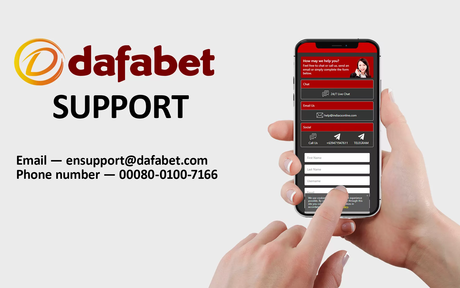 Contact the Dafabet support whether you have problems.