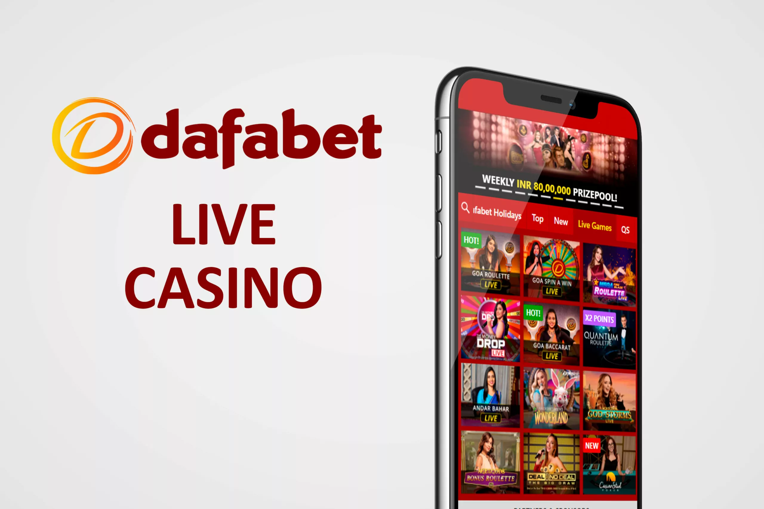 Dafabet casino also offers live casino games.